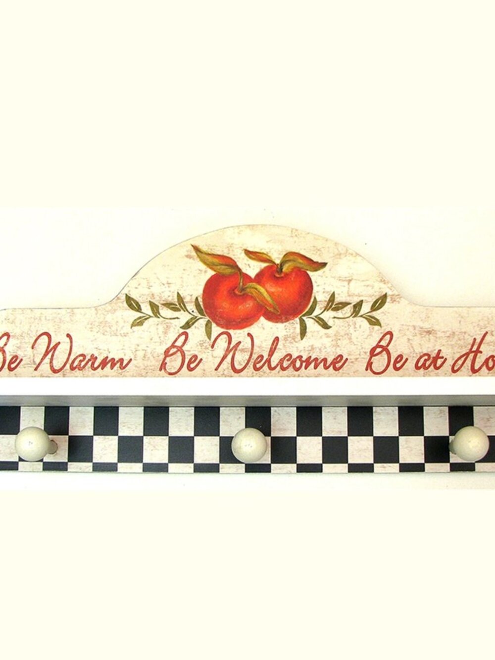 Apple Shelf with Hooks "Be Warm Be Welcome Be at Home" 19" by 7 1/2" 10832